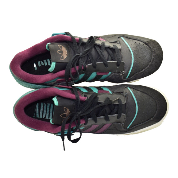 B2 Auth ADIDAS Forum Exhibit Low Black Victory Crimson Green Shoes H01912 Sz 12 - Picture 3 of 6